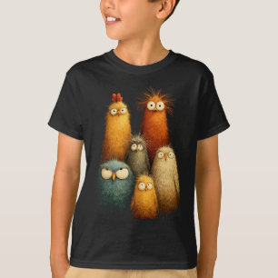 Camiseta Arte engraçada de pássaros de desenho animado com