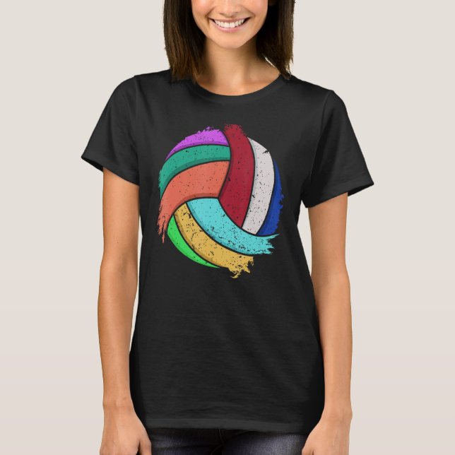 Camiseta Arte Engraçada De Voleibol Para Meninas Volleyba (Frente)