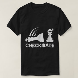 Camiseta Arte engraçada de xadrez Xeque-Mate Peão Ninja
