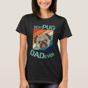 Camiseta Arte Engraçada Melhor Pai Pug de Todos os Tempos P