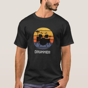 Camiseta Arte Engraçada Para Homens Drum Conjunto De Bebida