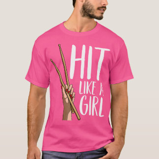 Camiseta Arte Engraçada Para Meninas Mulheres Batendo Tambo
