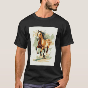 Camiseta Arte Equestre Liberdade do Cavalo Galopando