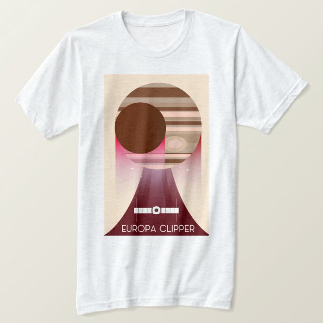 Camiseta Arte Espacial Europa Clipper (Frente do Design)
