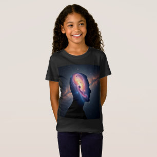 Camiseta Arte Espacial Silhueta da Galáxia Cósmica para Cri