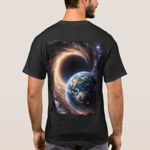 Camiseta Arte Espacial Terra & Buraco Negro