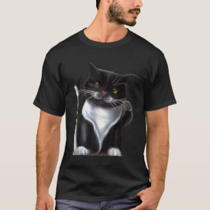 Camiseta Arte espirituosa de gato miado retrato de gatinho