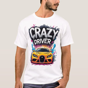 Camiseta Arte Estética de Rua de Grafite de Motorista Louco