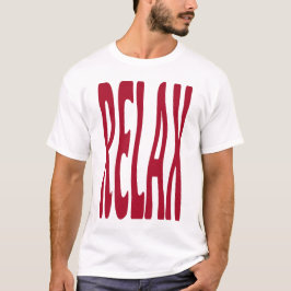 Camiseta Arte Estética de Tipografia Ondulada Vermelha Rela