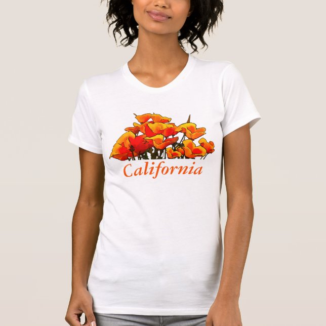 Camiseta Arte Estilizada, Texto "California", T-Shirt (Frente)