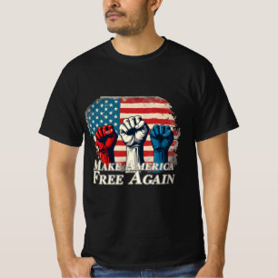 Camiseta Arte Faça a América Livre Novamente