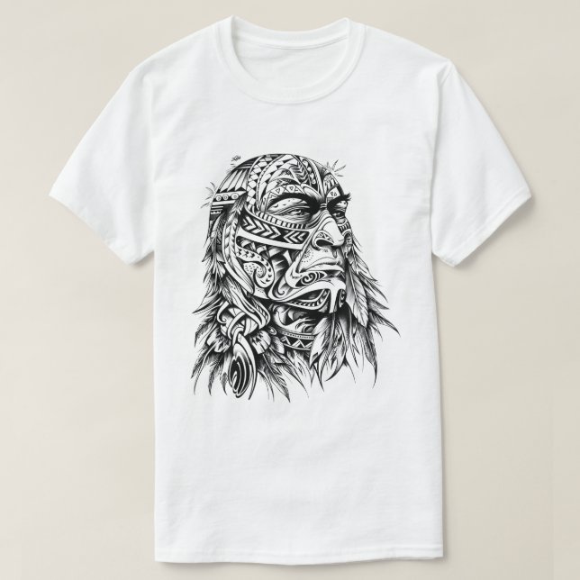 Camiseta Arte Facial Tribal (Frente do Design)