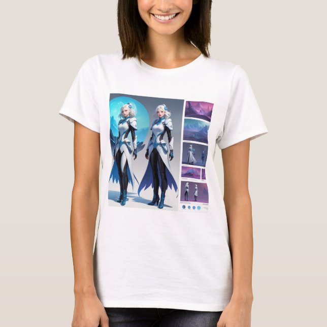 Camiseta Arte Fantasia Científica Futurística | Heroína (Frente)