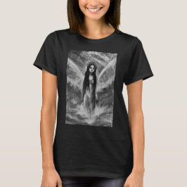 Camiseta Arte Fantasia de Anjo Sombrio Fada Mulher La Luna