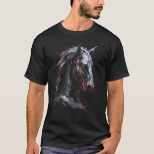 Camiseta Arte Fantasia de Cavalo Robô Motivo Animal Cavalo