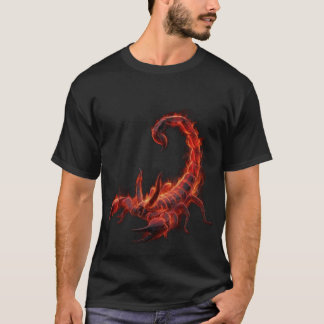 Camiseta Arte Fantástica de Criatura Mítica Escorpião Flame