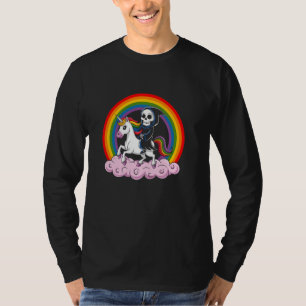 Camiseta Arte Fantástica do Ceifador de Arco-íris Montando