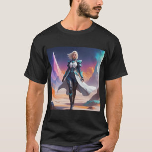 Camiseta Arte Fantástica Futurística Sci-Fi Heroine
