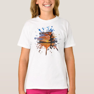 Camiseta Arte feita à mão / Dançando com sóis
