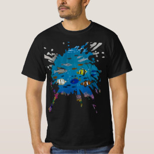 Camiseta Arte feita à mão - profundezas do oceano