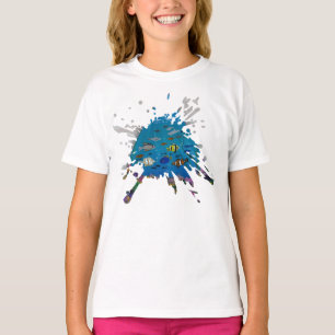 Camiseta Arte feita à mão - profundezas do oceano