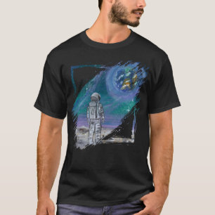 Camiseta Arte feita à mão - Vista da Terra