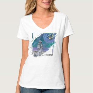 Camiseta Arte feita à mão - Vista da Terra