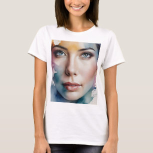 Camiseta Arte feminina de exposição dupla