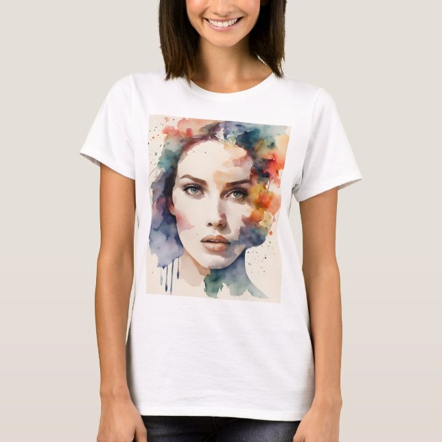 Camiseta Arte feminina de exposição dupla (Frente)