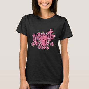 Camiseta Arte feminista pró-escolha do útero médio