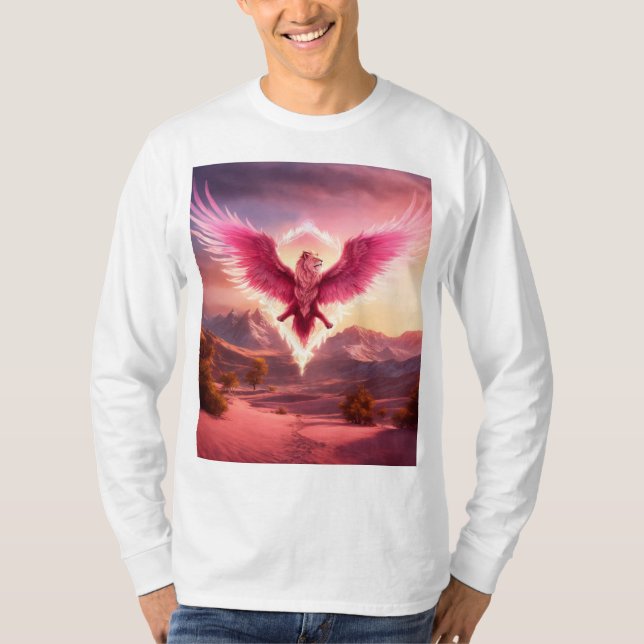Camiseta "Arte Fênix Congelada: Decoração Mística do Avião  (Frente)