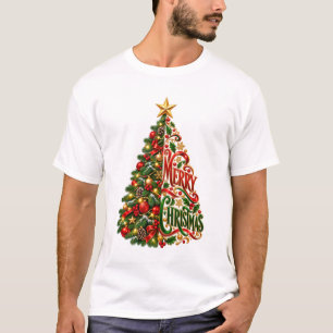 Camiseta Arte Festiva da Árvore de Natal