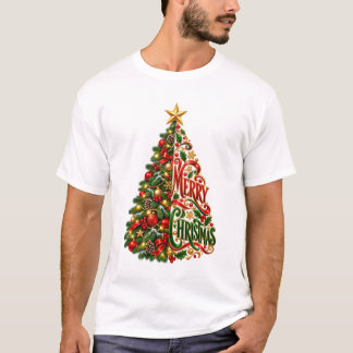 Camiseta Arte Festiva da Árvore de Natal