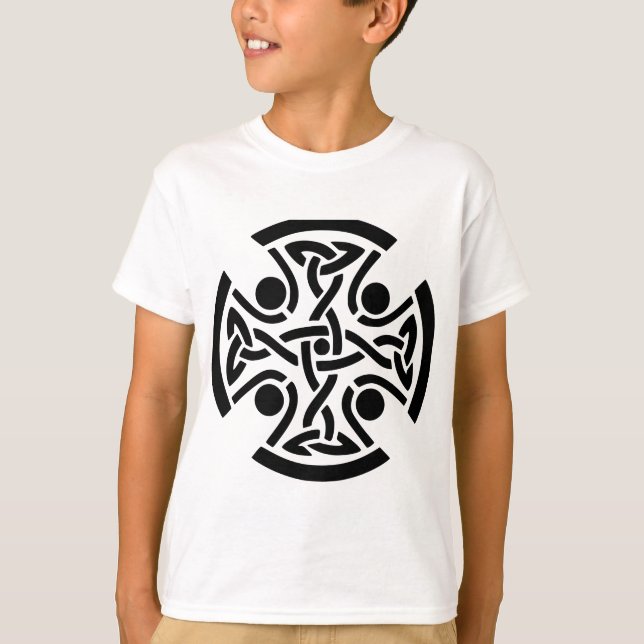 Camiseta Arte Fina Cruz Celta Antiga com Entrelaçamento (Frente)