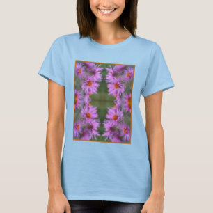 Camiseta Arte Flor de Astras Rosa Selvagens