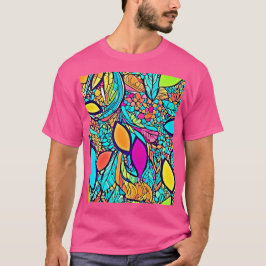 Camiseta Arte Floral Abstrato Colorida