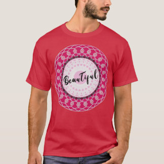Camiseta Arte floral cor-de-rosa, mandala floral, seja boni