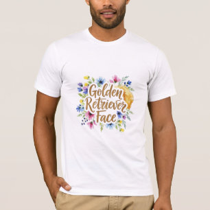 Camiseta Arte Floral de Rosto de Retriever Dourado