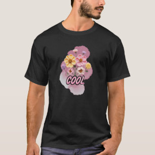 Camiseta Arte Floral em Crochê em Aquarela Legal