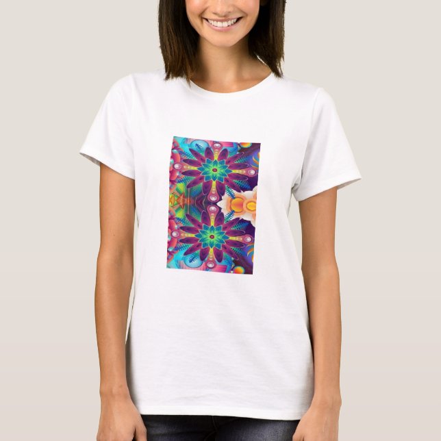 Camiseta Arte floral multicolor (Frente)
