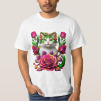 Camiseta Arte Floral Real do Gato