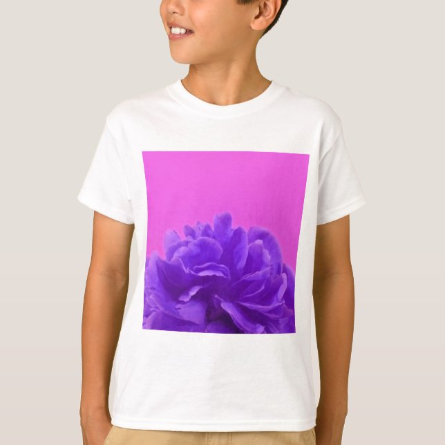Camiseta Arte Floral Roxa e Framboesa (Frente)