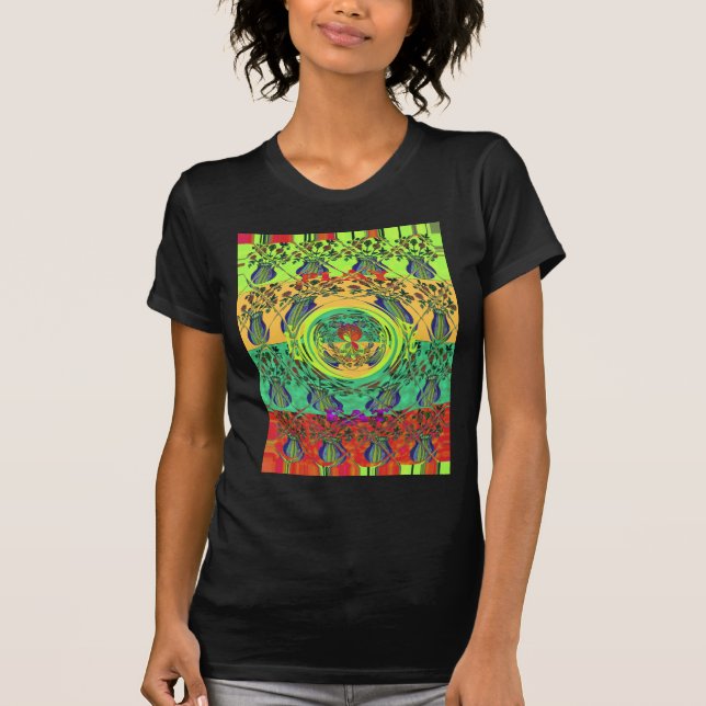 Camiseta Arte Floral Vibrante Abstrato (Frente)