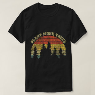 Camiseta Arte Florestal Retro Plante Mais Árvores