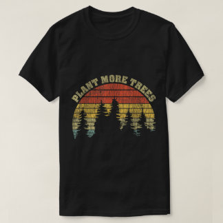Camiseta Arte Florestal Retro Plante Mais Árvores