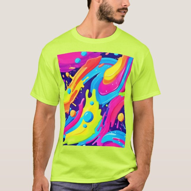 Camiseta Arte Fluida de Neon (Frente)