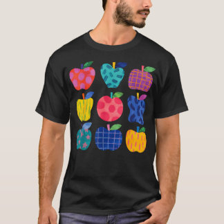 Camiseta Arte Fofa Maçãs De Volta à Escola Professor Aluno