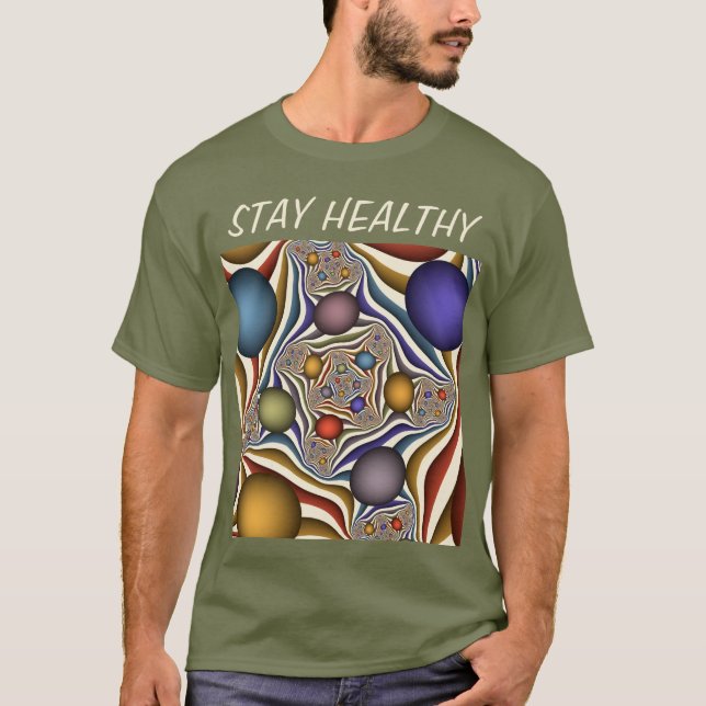 Camiseta Arte Fractal Abstrato Colorida (Frente)