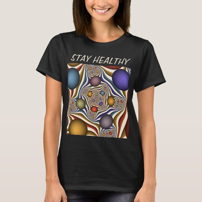 Camiseta Arte Fractal Abstrato Colorida (Frente)