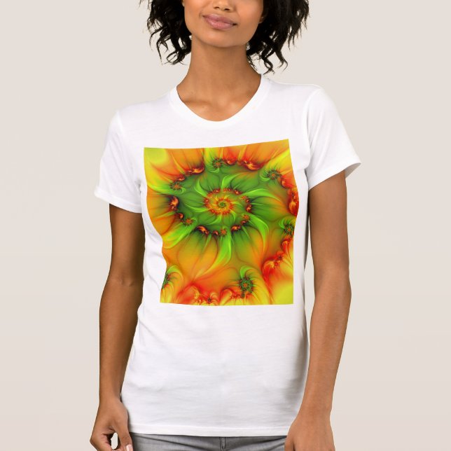 Camiseta Arte Fractal Abstrato Colorida Psicodélica (Frente)